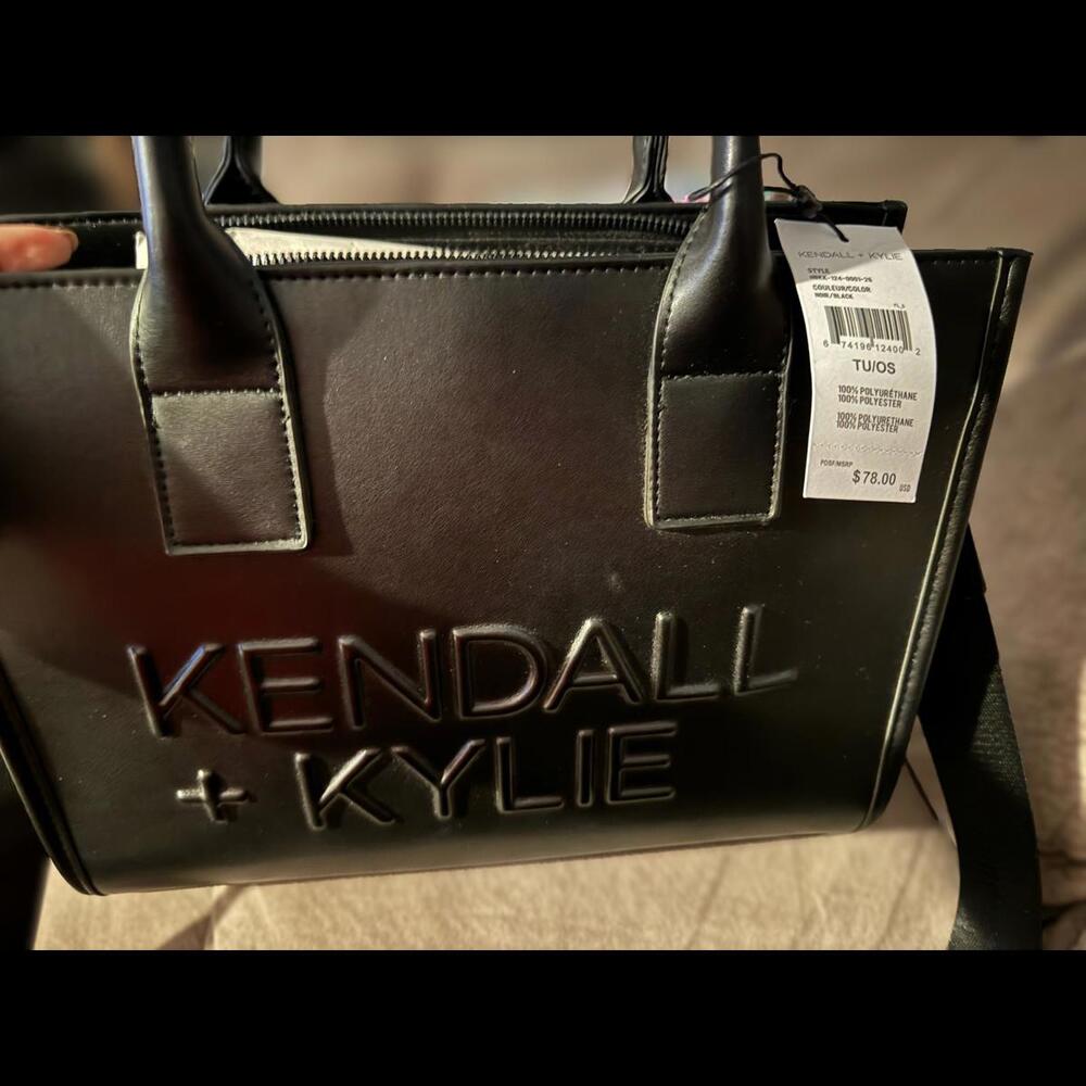 Kendall + Kylie Stylish Black Tote Bag